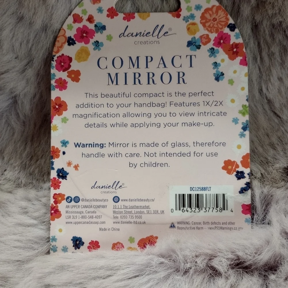 Danielle Creations Blooming Like a Boss Purple Glitter Compact Mirror
